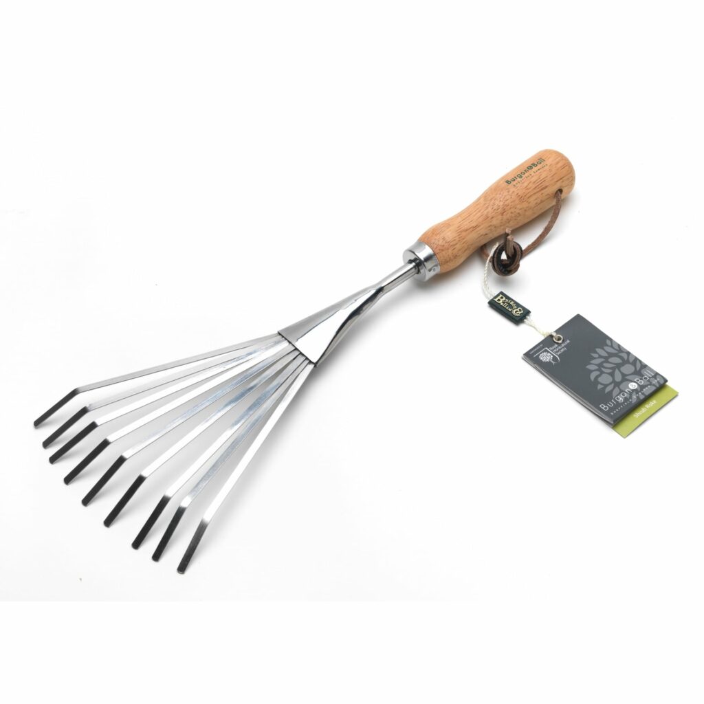 Burgon & Ball RHS Stailess Steel Short Handles Shrub Rake 5019360008538 2
