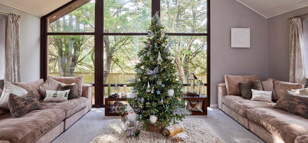 decorated white christmas tree