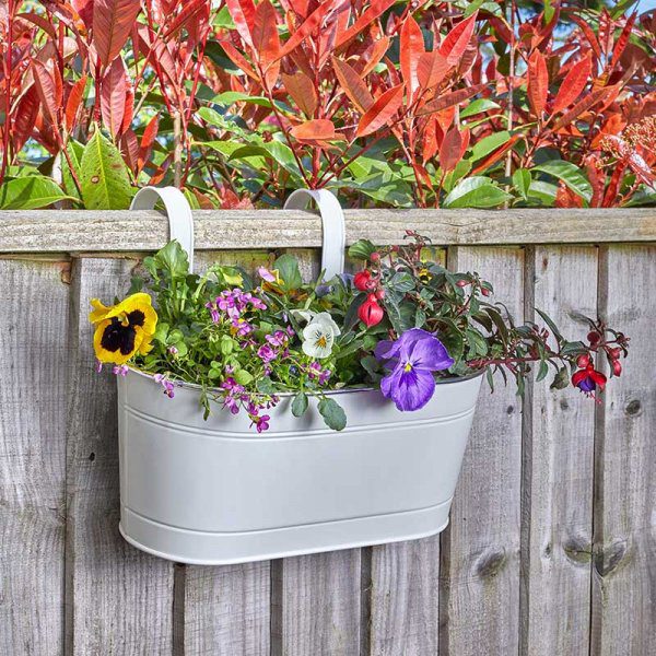 Fence & Balcony Hanging Planter Ivory 00458711