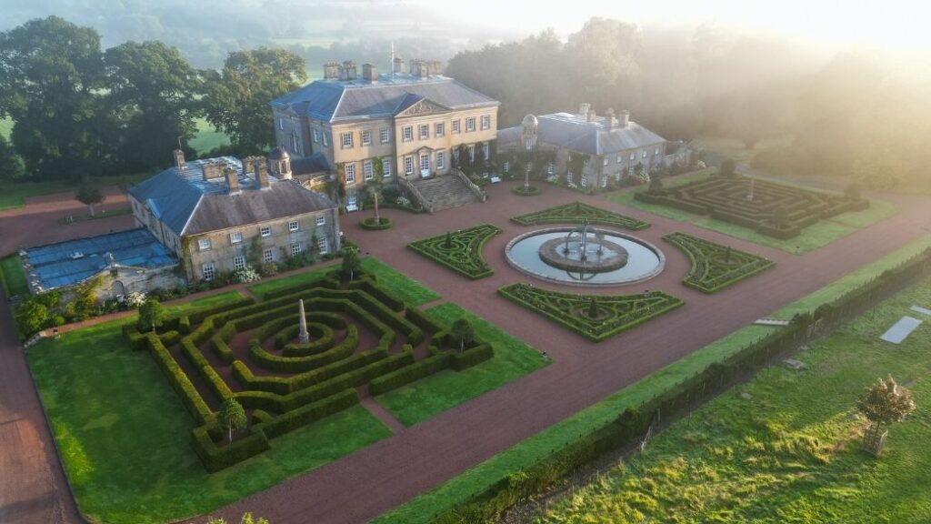 Dumfries House Aerial Front of House View