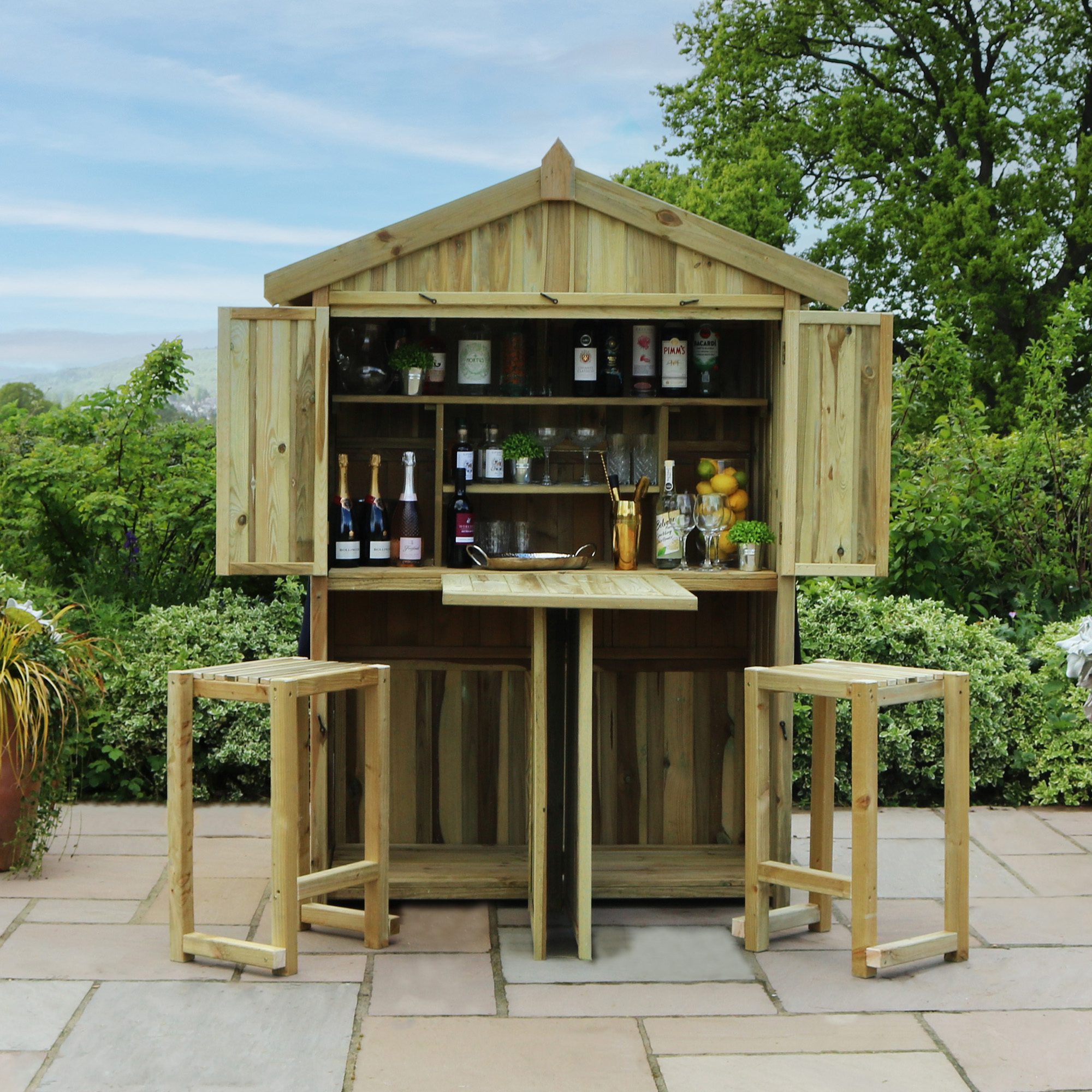Garden Bar And Stool Set