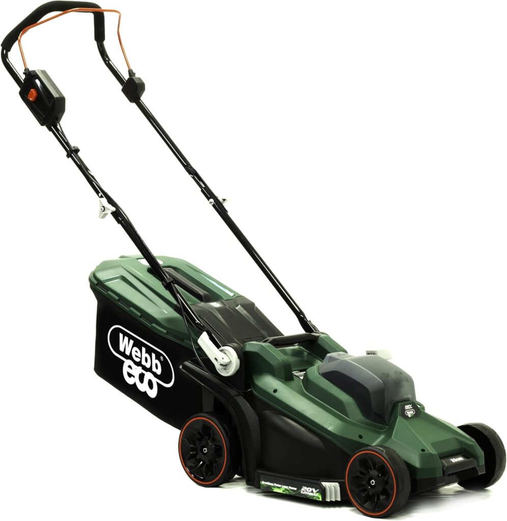 Webb Eco 20V 33cm (14″) Cordless Rotary Lawnmower plus 20V 25cm  Line Trimmer (4AH Battery & Charger) 5055661905725
