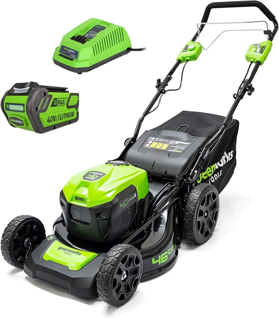 Greenworks 40V 46cm Self Propelled Lawnmower With 2 Batteries & Dual Port Charger 6952909033280 2