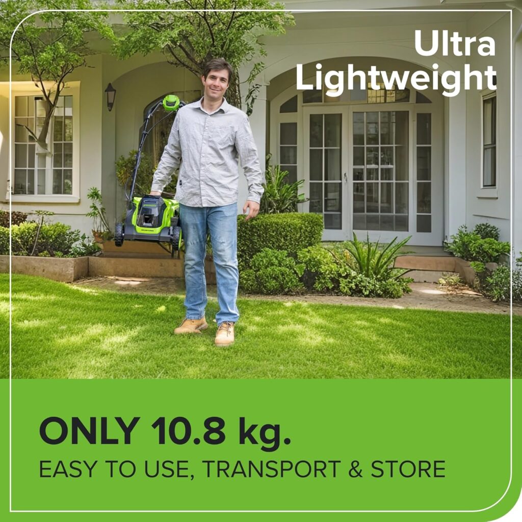 Greenworks 24V 33cm Cordless Brushless Lawnmower (4AH Battery & 2A Charger) 0195526201366