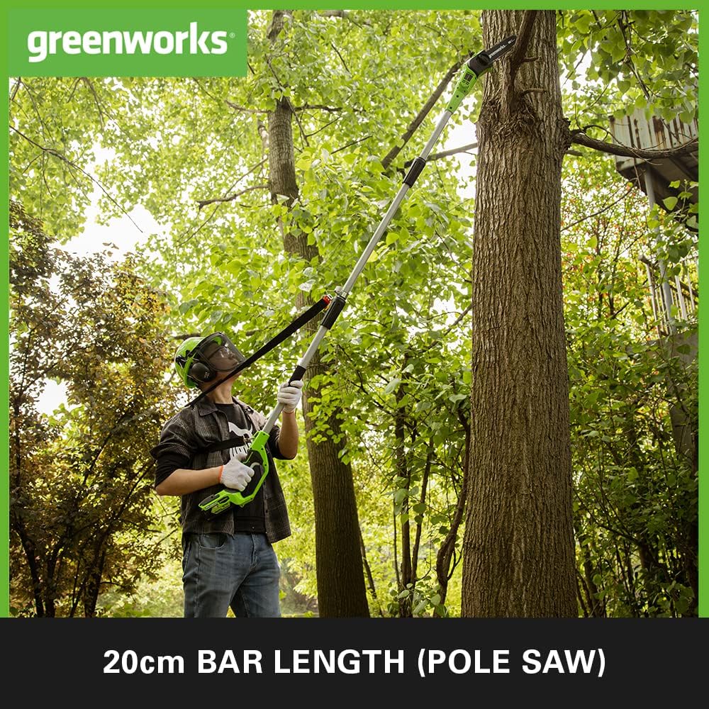Greenworks 40V 25.4cm Cordless Pole Saw & 51cm Cordless Hedge Trimmer (Tool Only) 6952909007991