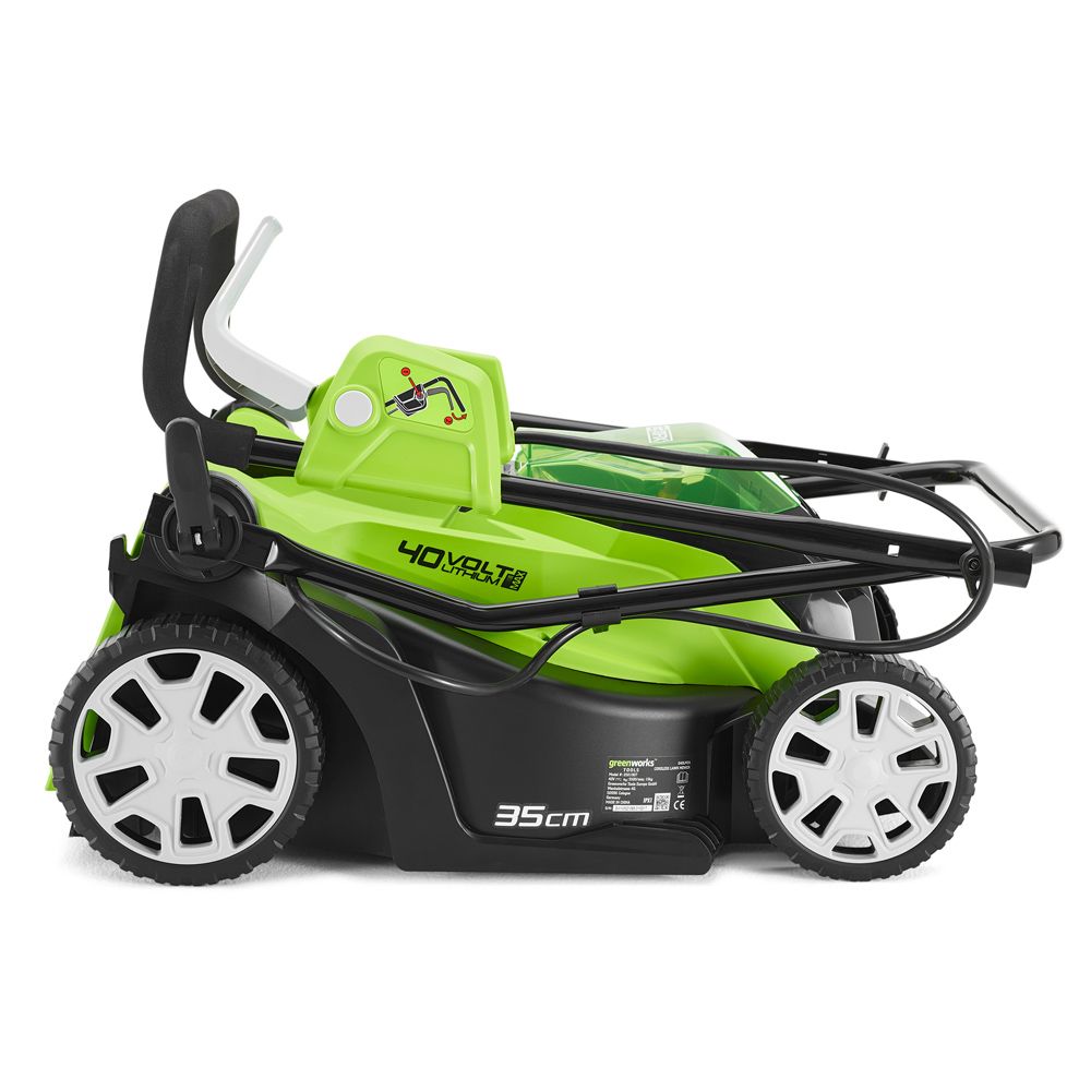 GreenWorks 40V 35cm Cordless Lawn Mower (with 2 x 2Ah Batteries and 2A Charger) 6952909018379