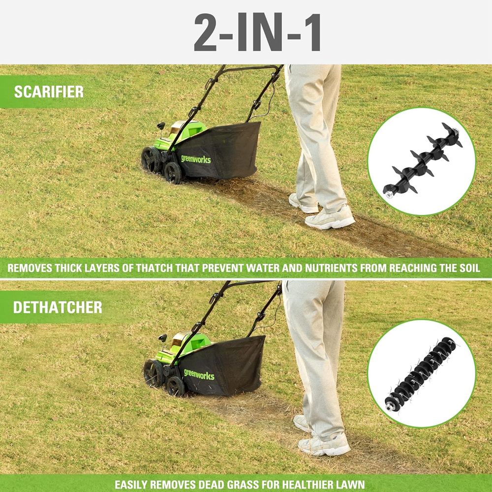 Greenworks 40V 38cm Cordless Brushless Dethatcher (Tool Only) 6952909092355