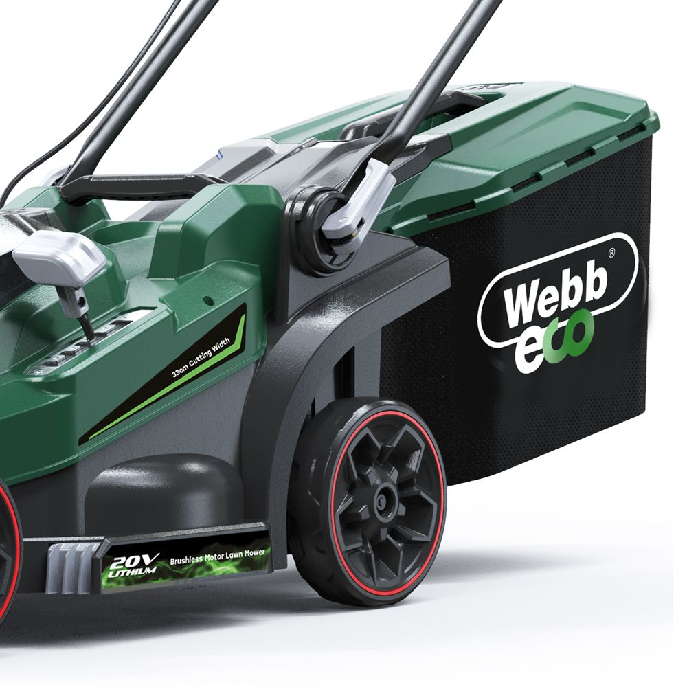 Webb Eco 20V 33cm (13″) Cordless Rotary Lawnmower (Tool Only) 5055661905602