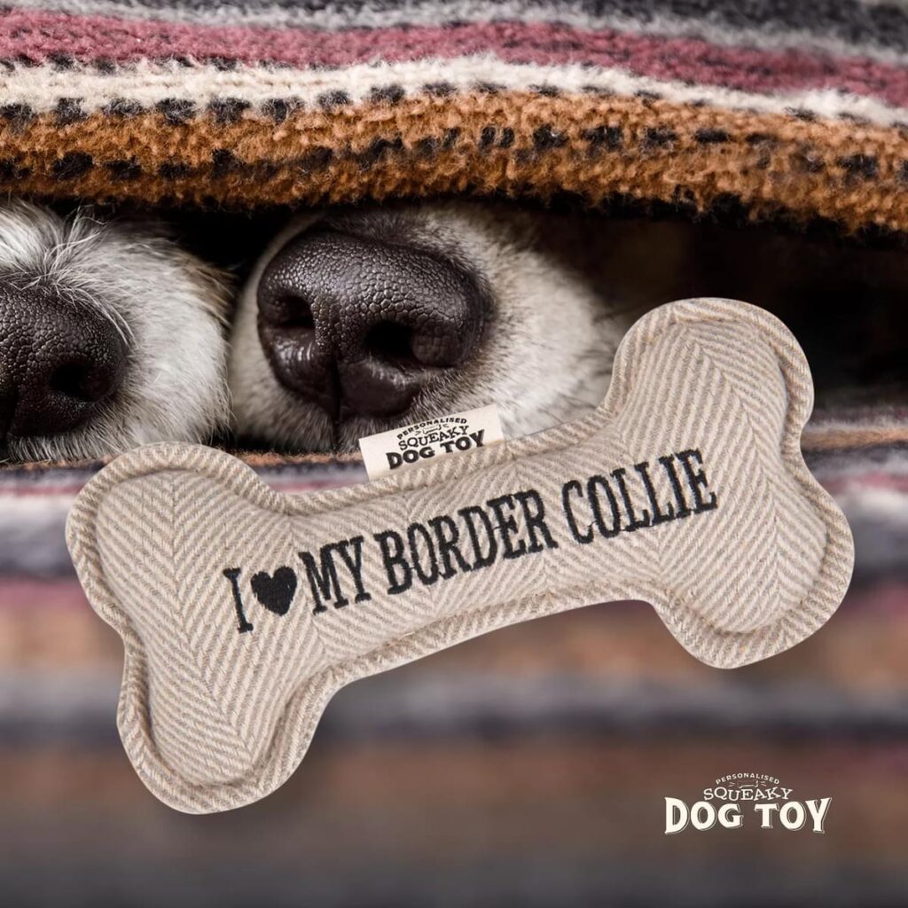 Personalised Squeaky Dog Toy – I love my Border Collie 886767682273 2