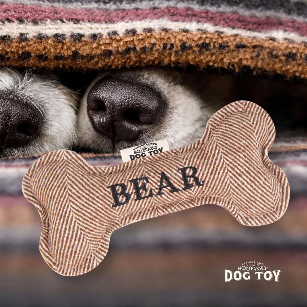 Personalised Squeaky Dog Toy – Bear 886767682730 2