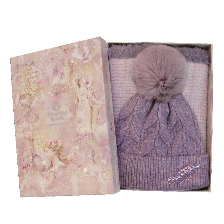 5098762585731 1 Something Special Knitted Hat & Reversible Snood Set