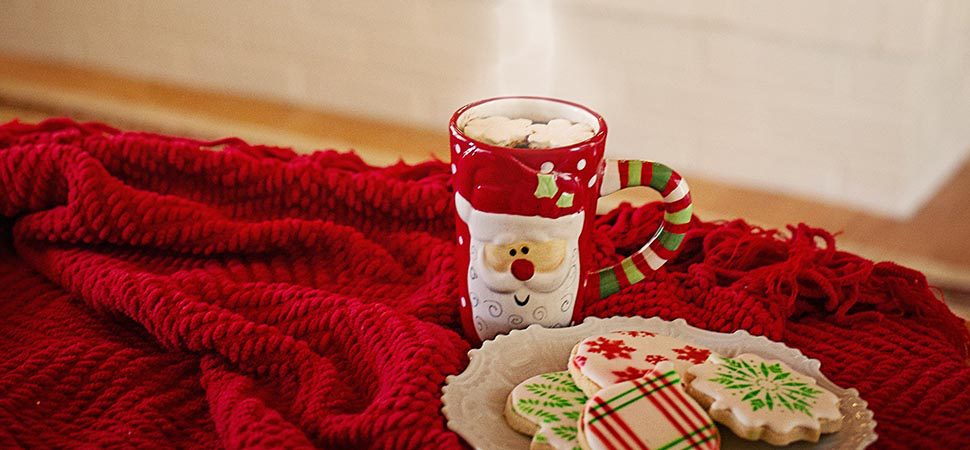winter woodland theme festive throw, drink and cookies 970w