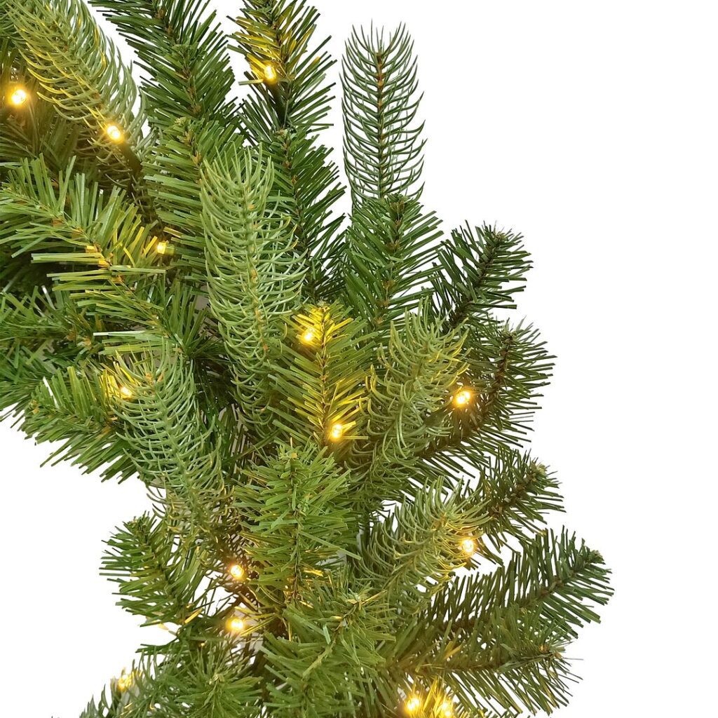 BOSK Lakeside 24″ Christmas Wreath With 50 Warm White Lights 5061064663322 2