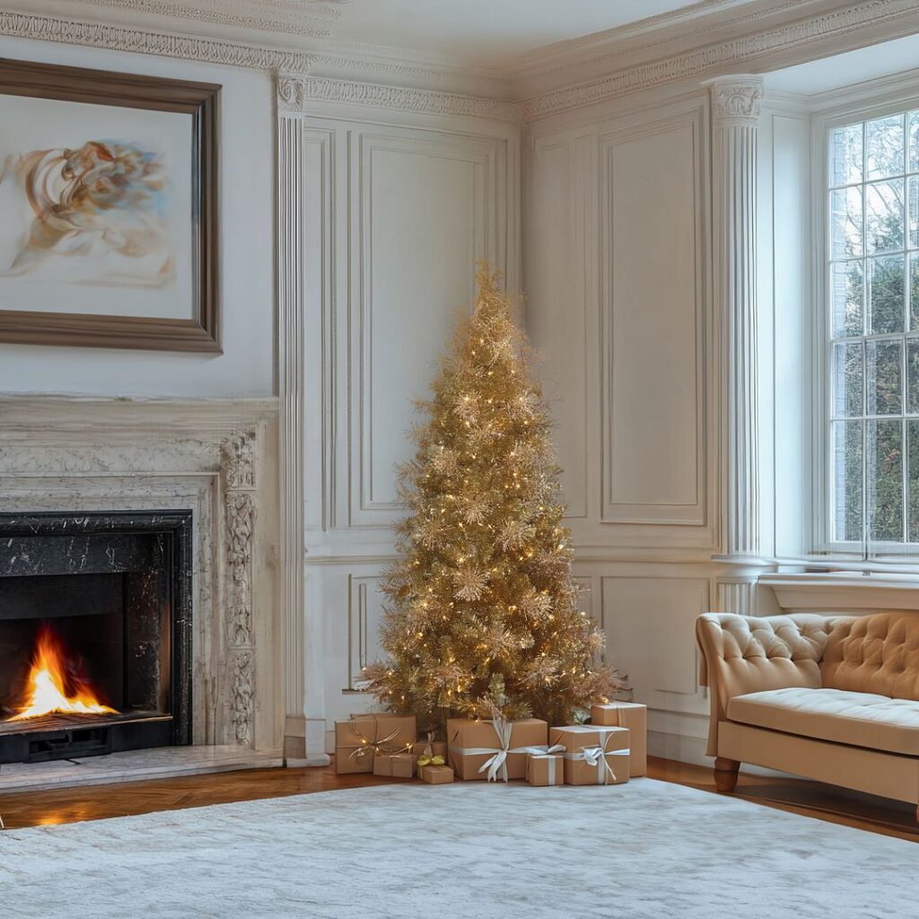 BOSK Champagne Twisted Tinsel – 7.5ft Christmas Tree With 350 Warm White Leds 5061064662721 2