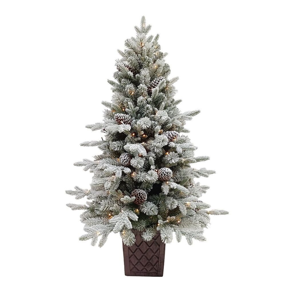 BOSK Frosted Winterfold Fir – 4.5ft Christmas Tree With 150 Warm White Leds 5061064663223 2