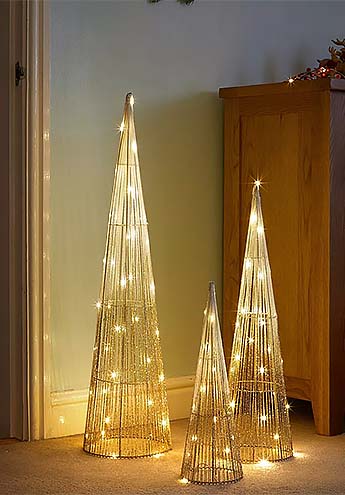 white christmas theme gold light up christmas decoration